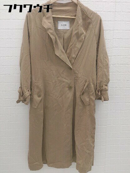 ◇ ◎ SLOBE IENA スローブ イエナ ウエストリボン付き 長袖 コート サイズF ベージュ系 レディース 【中古】