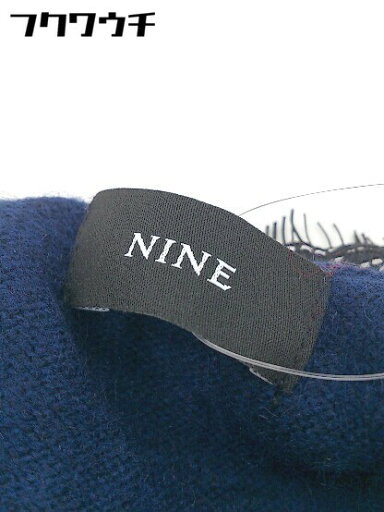 ◇ NINE ナイン アンゴラ混 長袖 膝下丈 ニット ワンピース サイズF ブルー系 レディース 【中古】