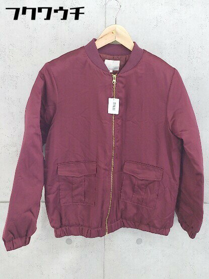 ■ grove グローブ ジップアップ 長袖 ジャケット サイズM ワインレッド レディース 【中古】