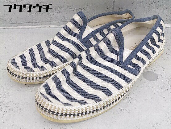 ◇ Dedes デデス ボーダー スリッポン スニーカー シューズ サイズ41 ホワイト ネイビー メンズ 【中古】