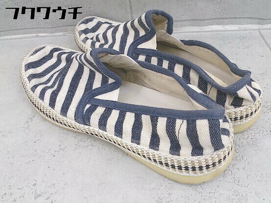 ◇ Dedes デデス ボーダー スリッポン スニーカー シューズ サイズ41 ホワイト ネイビー メンズ 【中古】