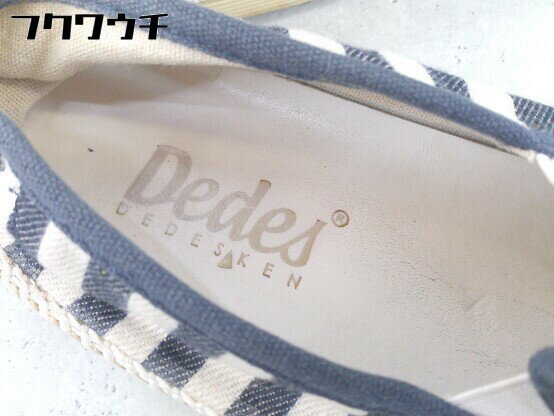 ◇ Dedes デデス ボーダー スリッポン スニーカー シューズ サイズ41 ホワイト ネイビー メンズ 【中古】