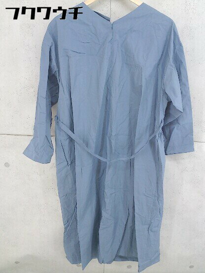 ◇ ◎ Liyoca リヨカ ウエストリボン付 長袖 ロング ワンピース ブルー レディース 【中古】