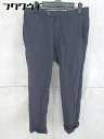 ◇ UNITED ARROWS ユナイテッドアローズ ストライプ ロールアップ パンツ サイズ46 ネイビー レディース 【中古】