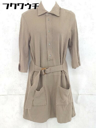 ◇ A.P.C. アーペーセー ハーフボタン 七分袖 膝丈 ワンピース サイズ36 ブラウン レディース 【中古】 ◇ A.P.C. アーペーセー ハーフボタン 七分袖 膝丈 ワンピース サイズ36 ブラウン レディース 【中古】
