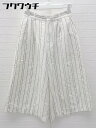 ◇ JEANASIS ジーナシス ストライプ ガウチョ パンツ サイズF ホワイト レディース 【中古】
