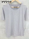 ◇ wjk ダブルジェイケイ ボーダー 半袖 Tシャツ カットソー サイズXL ホワイト グレー メンズ 【中古】