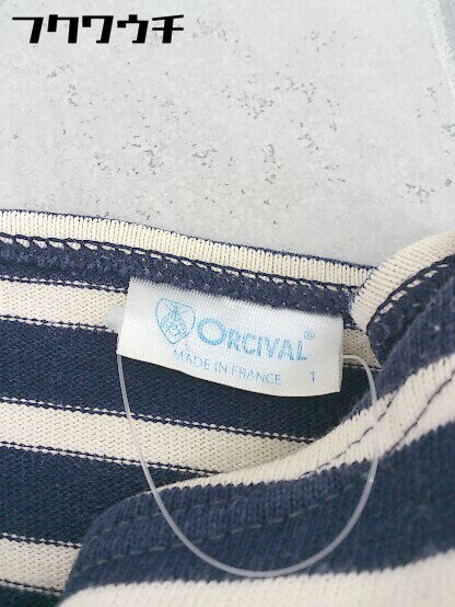 ◇ ORCIVAL オーシバル ボーダー 長袖 ミニ チュニック ワンピース サイズ1 ネイビー ホワイト レディース 【中古】