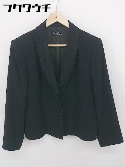◇ ◎ BRODEUR ブロドール 1B シングル 長袖 テーラード ジャケット サイズ15 ブラック レディース 【中古】