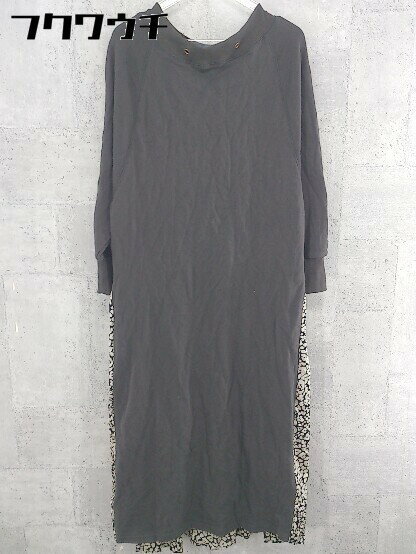 ◇ Bou Jeloud ブージュルード 長袖 ロング ワンピース サイズF チャコールグレー系 レディース 【中古】