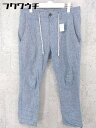 ◇ A day in the life UNITED ARROWS リネン混 ウエストリボン パンツ サイズS ネイビー レディース 【中古】