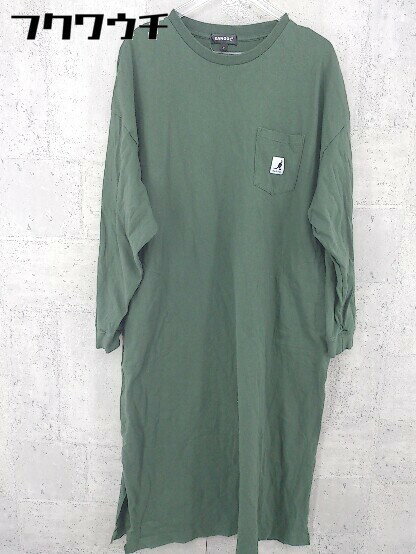 ◇ KANGOL カンゴール 長袖 ロング ワンピース サイズF グリーン レディース 【中古】