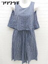 ◇ URBAN RESEARCH Sonny Label ストライプ ウエストゴム ノースリーブ オールインワン サイズFREE ブルー系 レディース 【中古】