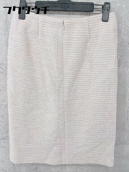 ◇ ●美品● ◎ HusHusH タグ付き バックジップ 膝丈 タイト スカート サイズS ベージュ ホワイト レディース 【中古】