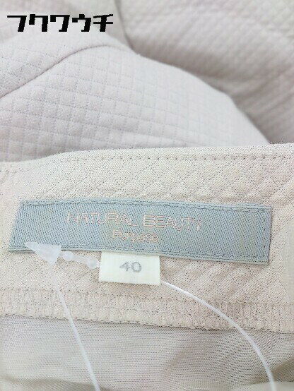 ◇ NATURAL BEAUTY ナチュラルビューティー バックジップ ノースリーブ 膝下丈 ワンピース サイズ40 ベージュ系 レディース 【中古】