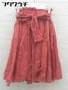 ◇ ◎ merlot メルロー ウエストゴム 膝下丈 ギャザー スカート サイズM レッド レディース 【中古】