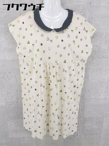 ◇ ◎ bulle de savon ビュルデサボン 総柄 半袖 ミニ ワンピース サイズF クリーム系 レディース 【中古】