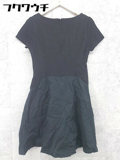 ◇ UNTITLED アンタイトル 切り替え 半袖 膝丈 ワンピース サイズ3 ブラック レディース 【中古】