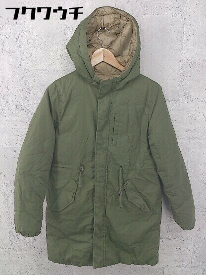 ■ NATURAL BEAUTY BASIC ジップアップ 長袖 中綿 ジャケット サイズM カーキ ベージュ レディース 【中古】(4)