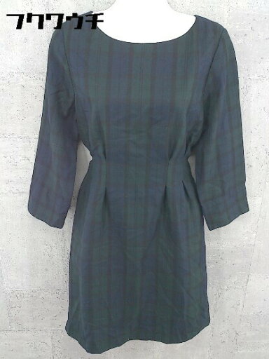 ◇ ◎ ROPE PICNIC ロペピクニック ベルト付 チェック 長袖 ミニ ワンピース サイズ38 グリーン ネイビー レディース 【中古】 ◇ ◎ ROPE PICNIC ロペピクニック ベルト付 チェック 長袖 ミニ ワンピース サイズ38 グリーン ネイビー レディース 【中古】