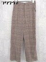 ◇ natural couture ナチュラル クチュール NICE CLAUP チェック柄 パンツ サイズF ブラウン レディース 【中古】