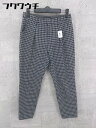 ◇ URBAN RESEARCH アーバンリサーチ ギンガムチェック タック パンツ サイズ36 グレー ブラック レディース 【中古】