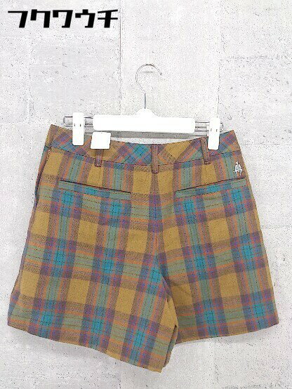 ◇ Paul Stuart ポール スチュアート チェック ショート パンツ スカンツ サイズ7 キャメル マルチ レディース 【中古】