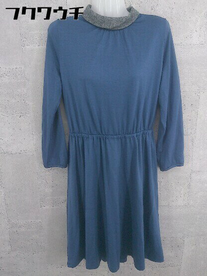 ◇ bulle de savon ビュル デ サボン ウール100% 長袖 膝丈 ワンピース サイズF ブルー レディース 【中古】