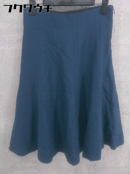 ◇ ROPE mademoiselle ロペマドモアゼル 膝下丈 フレア スカート サイズ38 ネイビー レディース 【中古】(4)