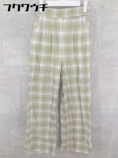 ◇ MOUSSY マウジー チェック ワイド パンツ サイズ1 ベージュ ホワイト レディース 【中古】