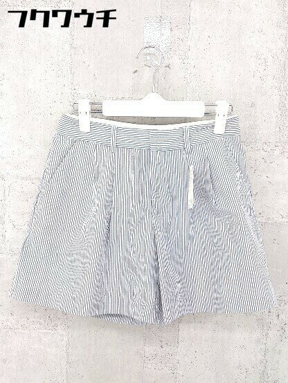 ◇ ●美品● ◎ Techichi テチチ タグ付 ストライプ キュロット ショート パンツ サイズM ホワイト ネイビー レディース 【中古】