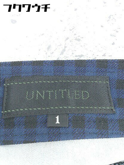 ◇ UNTITLED アンタイトル ギンガムチェック スキニー パンツ サイズ1 ブラック ネイビー レディース 【中古】