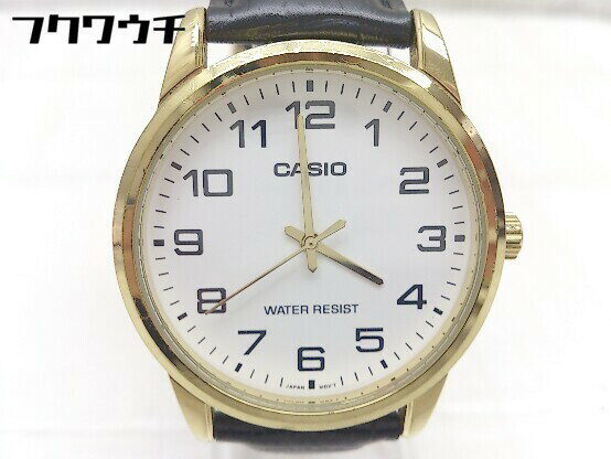 ◇ CASIO チープカシオ 動作未確認 クォーツ 3針 MTP-V001 腕時計 ウォッチ ブラウン ゴールド メンズ 【中古】