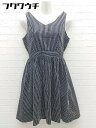 ◇ NICE CLAUP ナイスクラップ 総柄 ノースリーブ ミニ ワンピース ブラック レディース 【中古】(4)