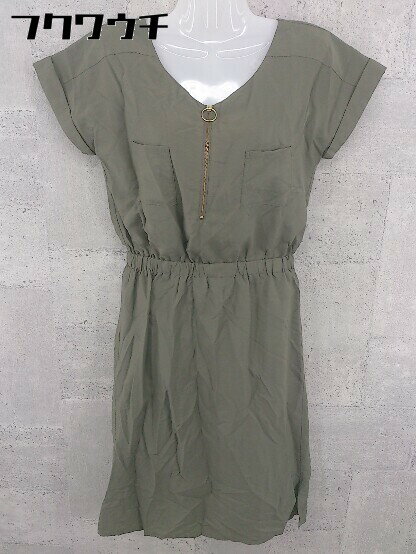 ◇ Simplicite シンプリシテェ 半袖 膝丈 ワンピース カーキ系 レディース 【中古】