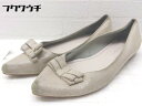 ◇ ORiental TRaffic オリエンタルトラフィック リボン フラット シューズ パンプス サイズ41 グレージュ系 レディース 【中古】