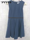 ◇ DRESS LAB ドレスラボ ノースリーブ 膝下丈 ワンピース サイズL ネイビー レディース 【中古】
