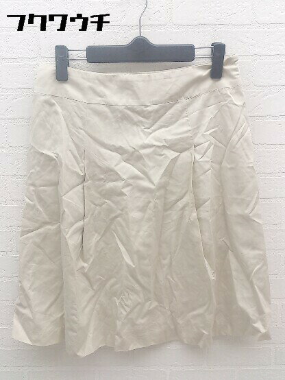 ◇ UNTITLED アンタイトル サイドジップ 膝下丈 フレア スカート サイズ2 ベージュ レディース 【中古】