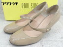 ◇ ◎ POOL SIDE プールサイド ラウンドトゥ ヒール パンプス サイズ23 1/2 Y2 ベージュ レディース 【中古】