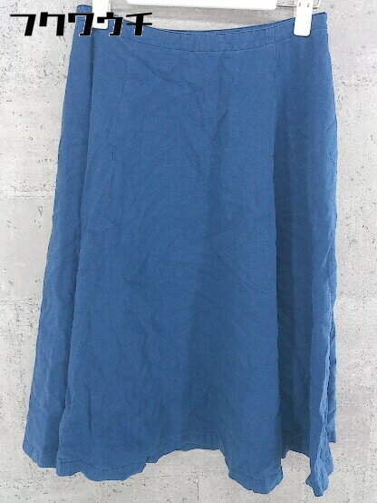 ◇ UNITED ARROWS green label relaxing リネン混 膝下丈 スカート サイズ38 ブルー レディース 【中古】