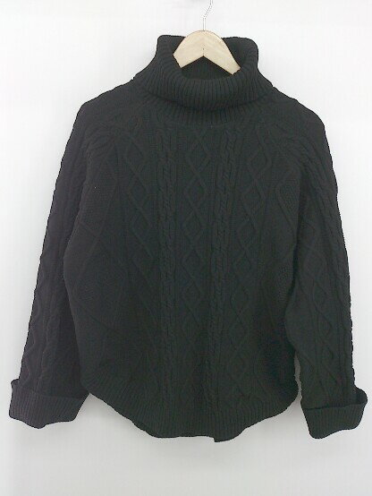 ◇ Outfit&Ideas 軽量 タートルネック ニット セーター サイズF ブラック レディース E 【中古】