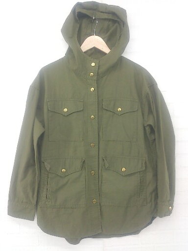 ◇ Jines ジネス フーディ スナップボタン 長袖 ミリタリー ジャケット カーキ レディース E 【中古】 ◇ Jines ジネス フーディ スナップボタン 長袖 ミリタリー ジャケット カーキ レディース E 【中古】