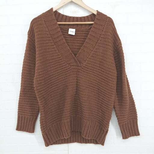 ◇ CIAOPANIC チャオパニック Vネック シンプル 長袖 ニット セーター サイズF ブラウン系 レディース E 【中古】 ◇ CIAOPANIC チャオパニック Vネック シンプル 長袖 ニット セーター サイズF ブラウン系 レディース E 【中古】