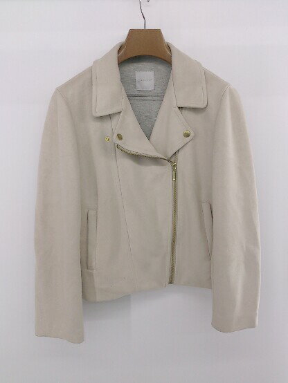 ◇ OPAQUE.CLIP オペークドットクリップ スウェード調 長袖 ライダースジャケット サイズ38/M ベージュ系 レディース E 【中古】