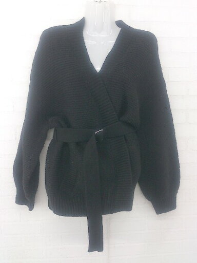 ◇ ◎ AZUL BY MOUSSY アズール バイマウジー ニット 長袖 ラップ カーディガン サイズM ブラック レディース E 【中古】 ◇ ◎ AZUL BY MOUSSY アズール バイマウジー ニット 長袖 ラップ カーディガン サイズM ブラック レディース E 【中古】