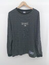 ◇ RUSSELL ATHLETIC ラッセルアスレティック ボーダー 刺繍 長袖 Tシャツ カットソー サイズF グレー ブラック メンズ E 【中古】