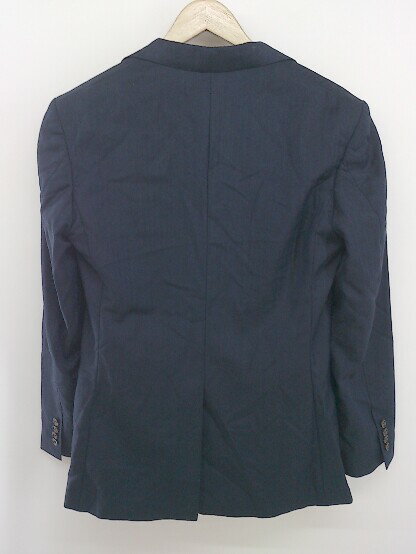 ◇ ZOZONFC シャドーストライプ 2B 長袖 テーラード ジャケット サイズ チェスト 100cm ショルダー 47cm ネイビー メンズ E 【中古】