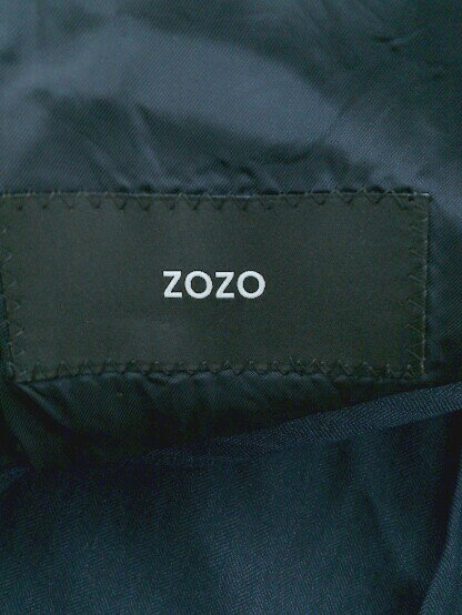 ◇ ZOZONFC シャドーストライプ 2B 長袖 テーラード ジャケット サイズ チェスト 100cm ショルダー 47cm ネイビー メンズ E 【中古】