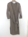 ◇ ENJOY-SUN カシュクール 長袖 膝下丈 ニット ワンピース ブラウン系 レディース E 【中古】(4)
