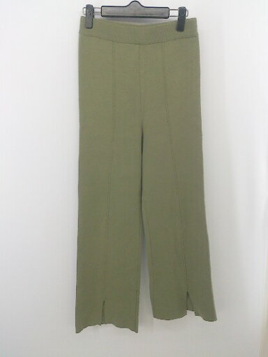 ◇ GLOBAL WORK グローバルワーク 裾スリット ニット パンツ サイズF カーキ系 レディース E 【中古】 ◇ GLOBAL WORK グローバルワーク 裾スリット ニット パンツ サイズF カーキ系 レディース E 【中古】